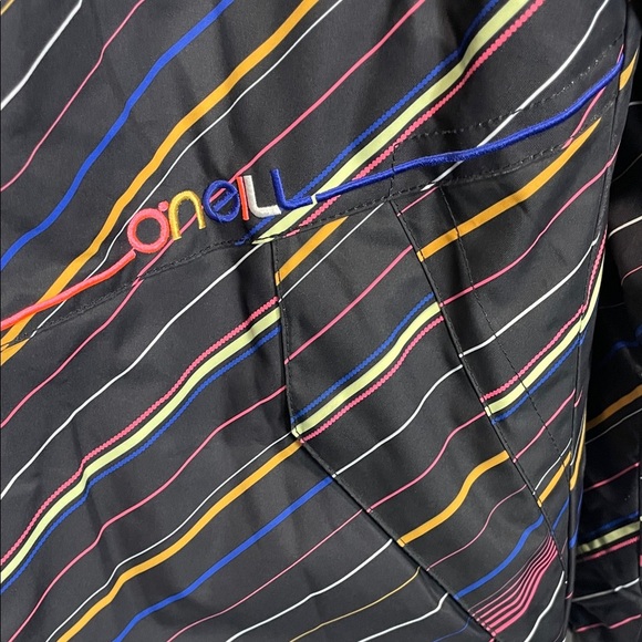 O'Neill Women's Black Jacket with Multicolor Stripes - Picture 4 of 14
